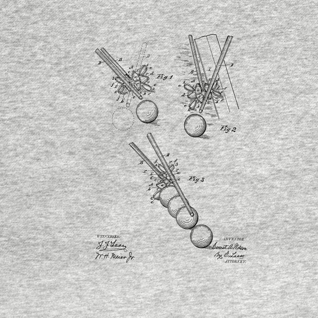 Billiard Bridge Vintage Patent Hand Drawing by skstring